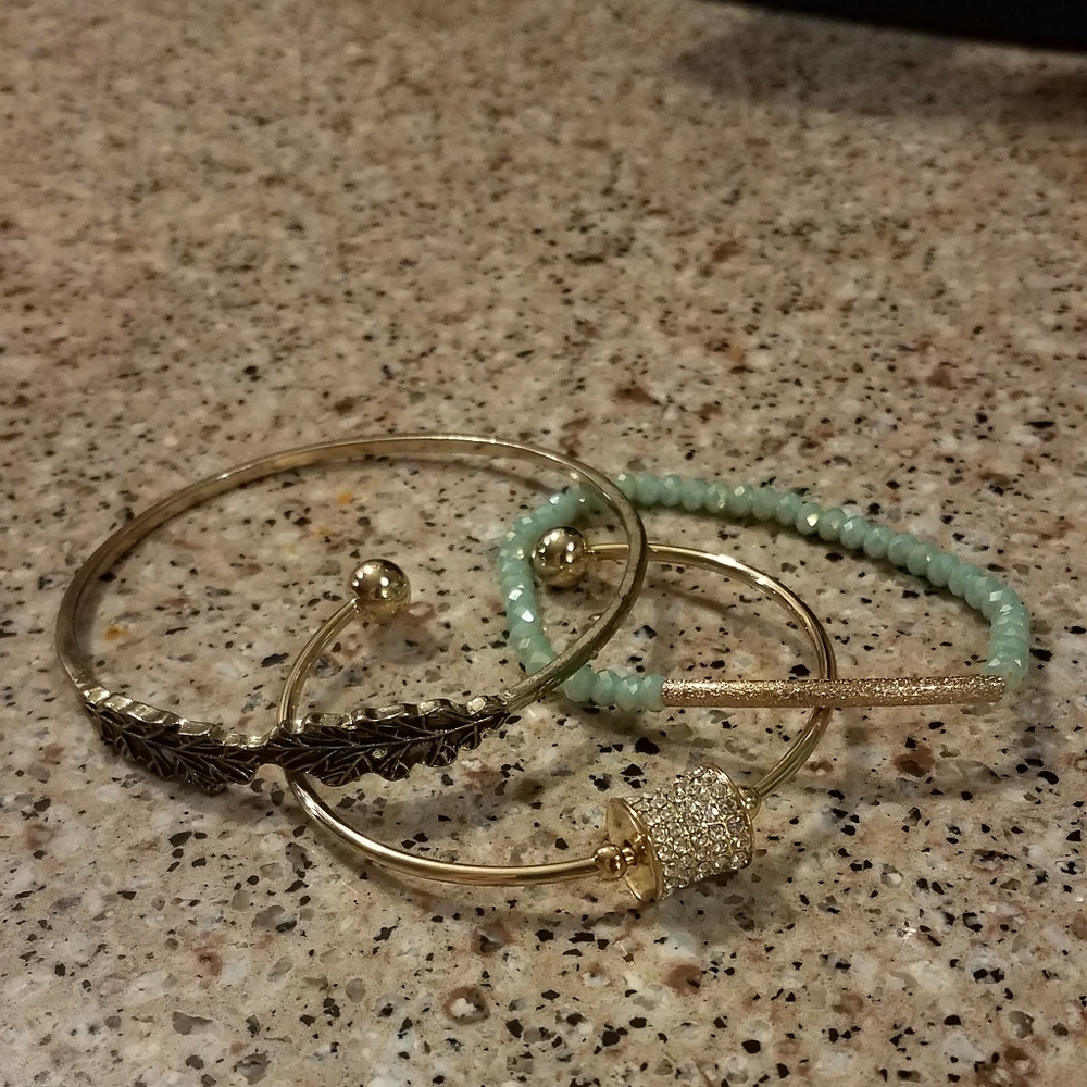 Gold tone bracelets